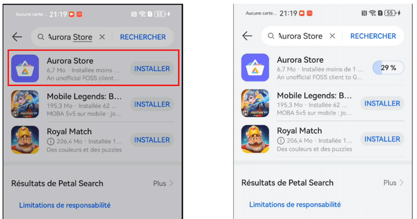 captures d'écran smartphone
