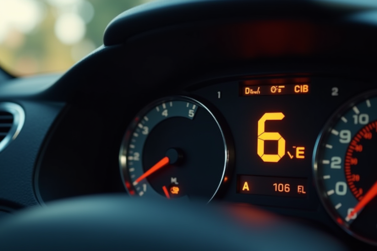 Zoom sur un compteur digital affichant 6 miles