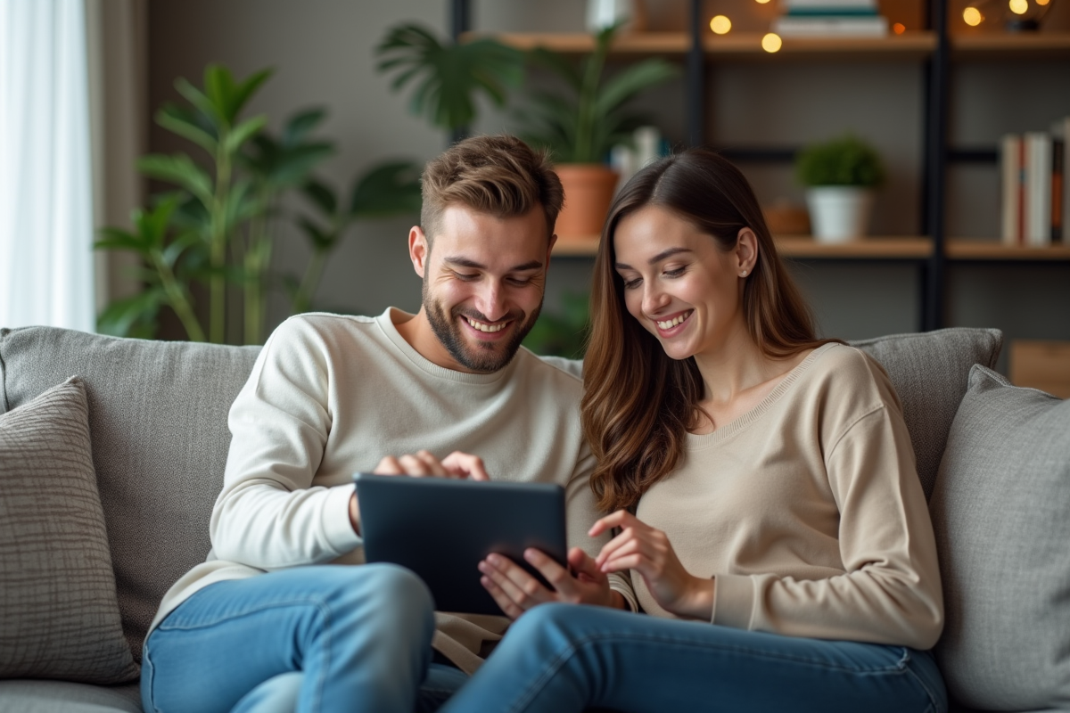 Jeune couple discute d