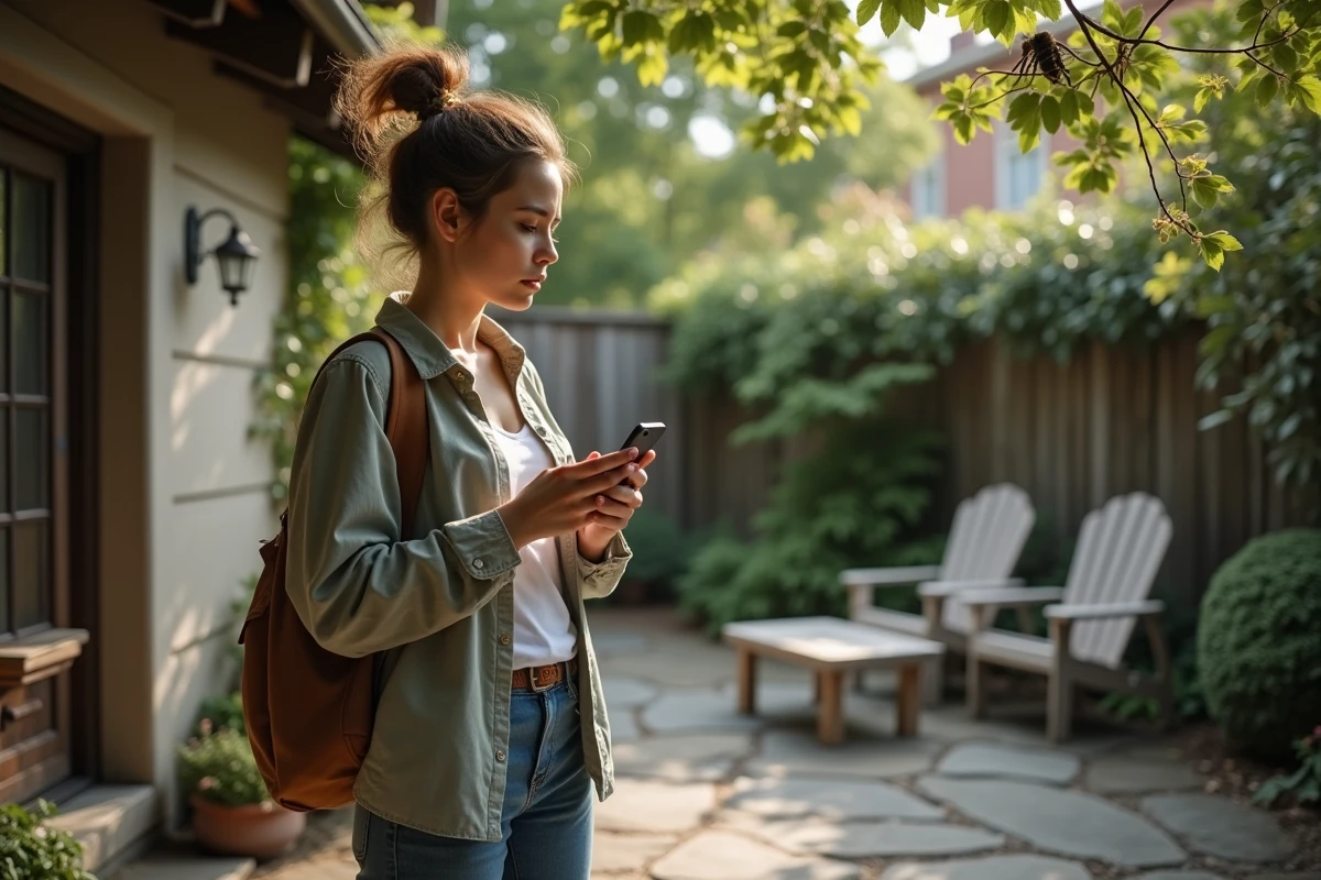 Jeune femme appelant à l
