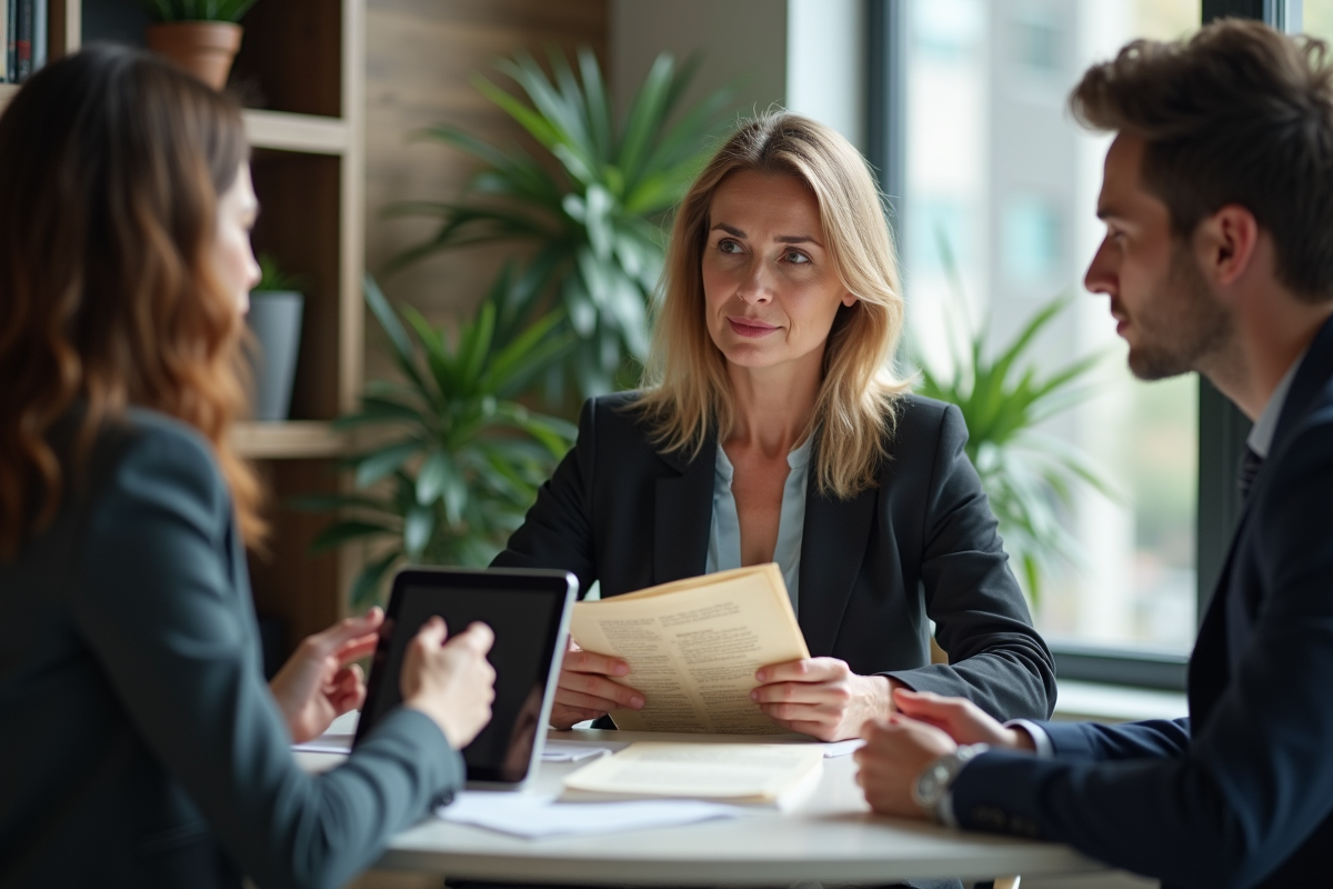 Femme d affaires dans un bureau moderne avec documents