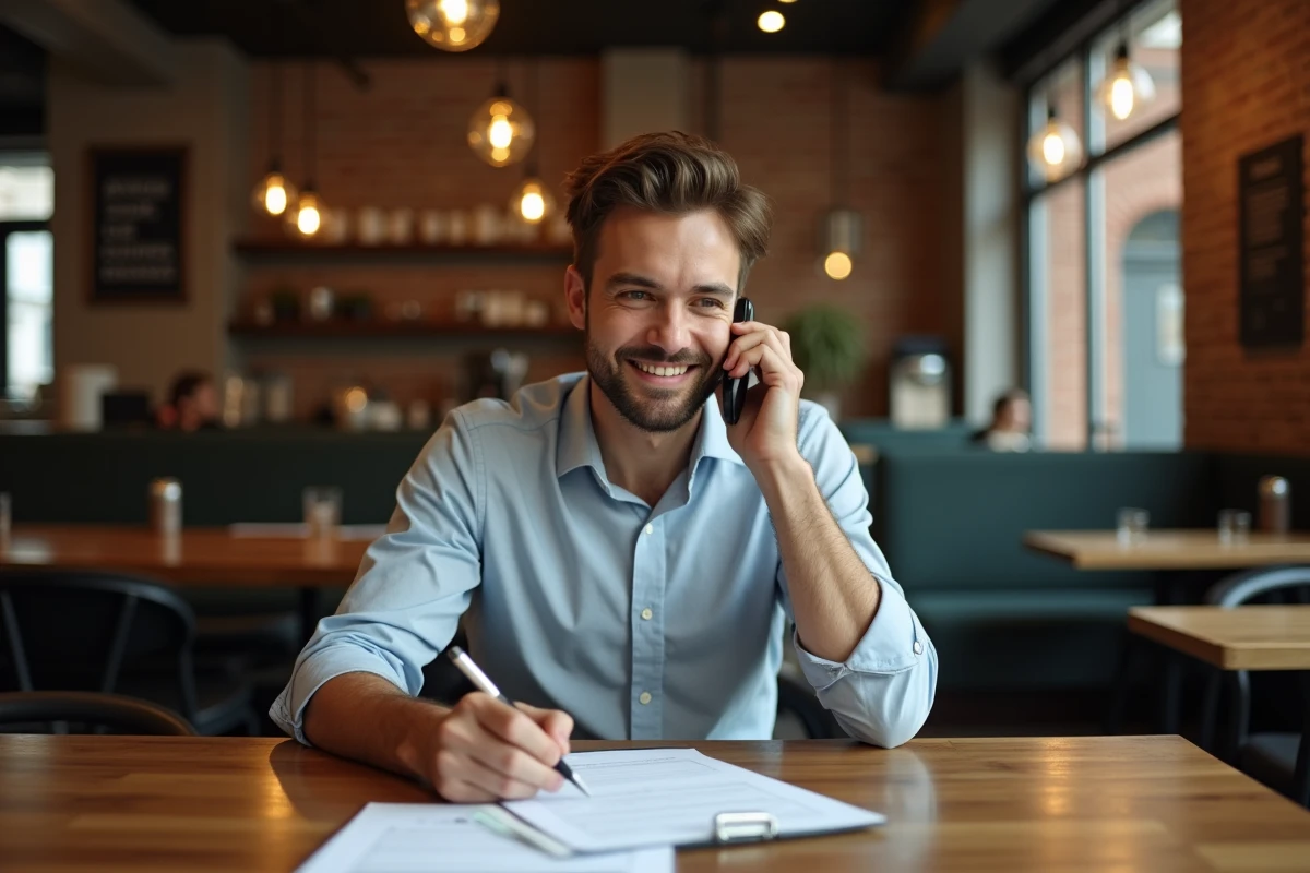 Jeune gestionnaire de restaurant en bureau moderne